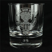Glasses, Tumbler, Clan Crest, Engraved, Clan Irwin, Irvine